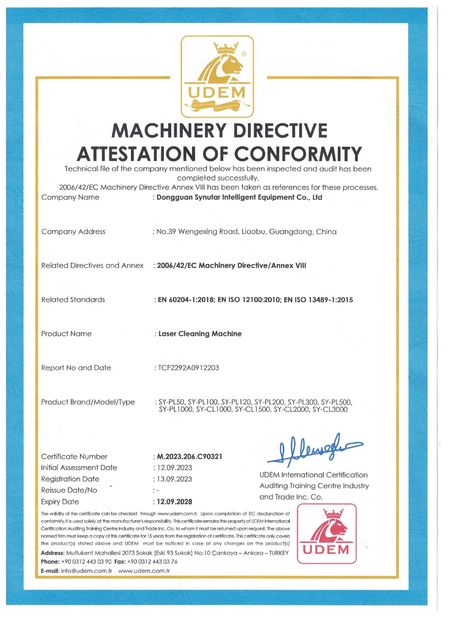 China Dongguan Synutar Intelligent Equipment Co., Ltd. certification